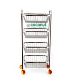 Fruit &  Kitchen Trolley with wheels Fruit Basket  Basket Onion Potato Rack for Kitchen Stand for Kitchen  items (4