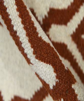 Orange Blended  Wool Zara 5x8 Feet  Hand-Woven by Saraswati Global 5