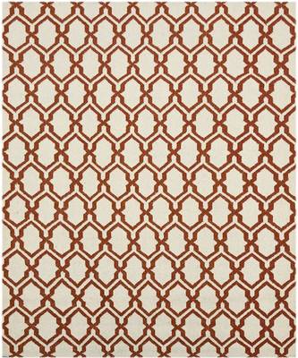 Orange Blended  Wool Zara 5x8 Feet  Hand-Woven by Saraswati Global 6