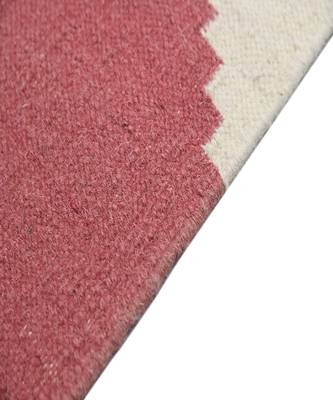 Pink Blended  Wool Zara 5x8 Feet  Hand-Woven by Saraswati Global 4