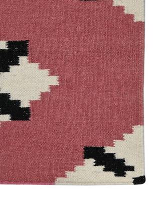 Pink Blended  Wool Zara 5x8 Feet  Hand-Woven by Saraswati Global 7