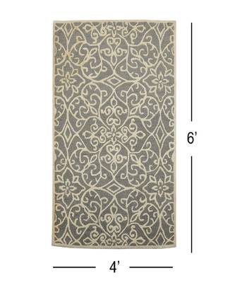 Platinum Wool & Viscose Glow 4x6 Feet  Hand-Tufted by Saraswati Global 2