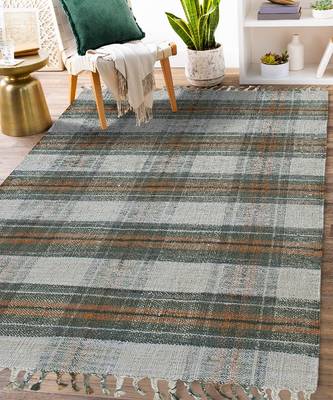 Olive Jute Hampton 5X7.6 Feet  Hand-Woven by Saraswati Global 1