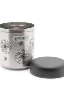 Coconut Daisy Stainless Steel Jumbo Matt Containers  -Set of 3 (Capacity 500 ML Each)