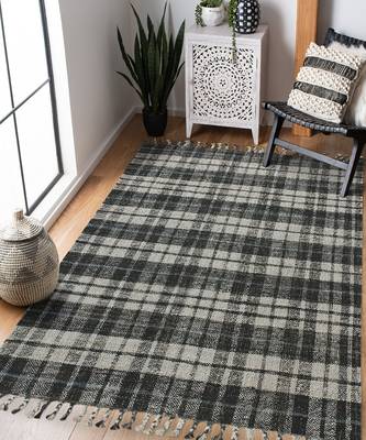 Charcoal Jute Hampton 5X7.6 Feet  Hand-Woven by Saraswati Global 1