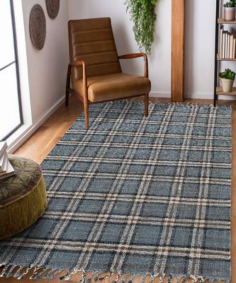 Blue Jute Hampton 5X7.6 Feet  Hand-Woven by Saraswati Global 1