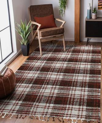 Brick Red Jute Hampton 5X7.6 Feet  Hand-Woven by Saraswati Global 1