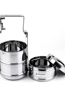 coconut Bombay Tiffin 3 Containers Lunch Box 10 x 3