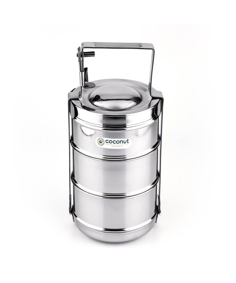 coconut Bombay Tiffin 3 Containers Lunch Box 10 x 3