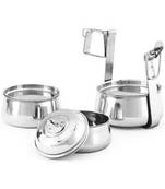 Coconut Stainless Steel Pyramid Tiffen Containers Lunch Box, Pack of 3