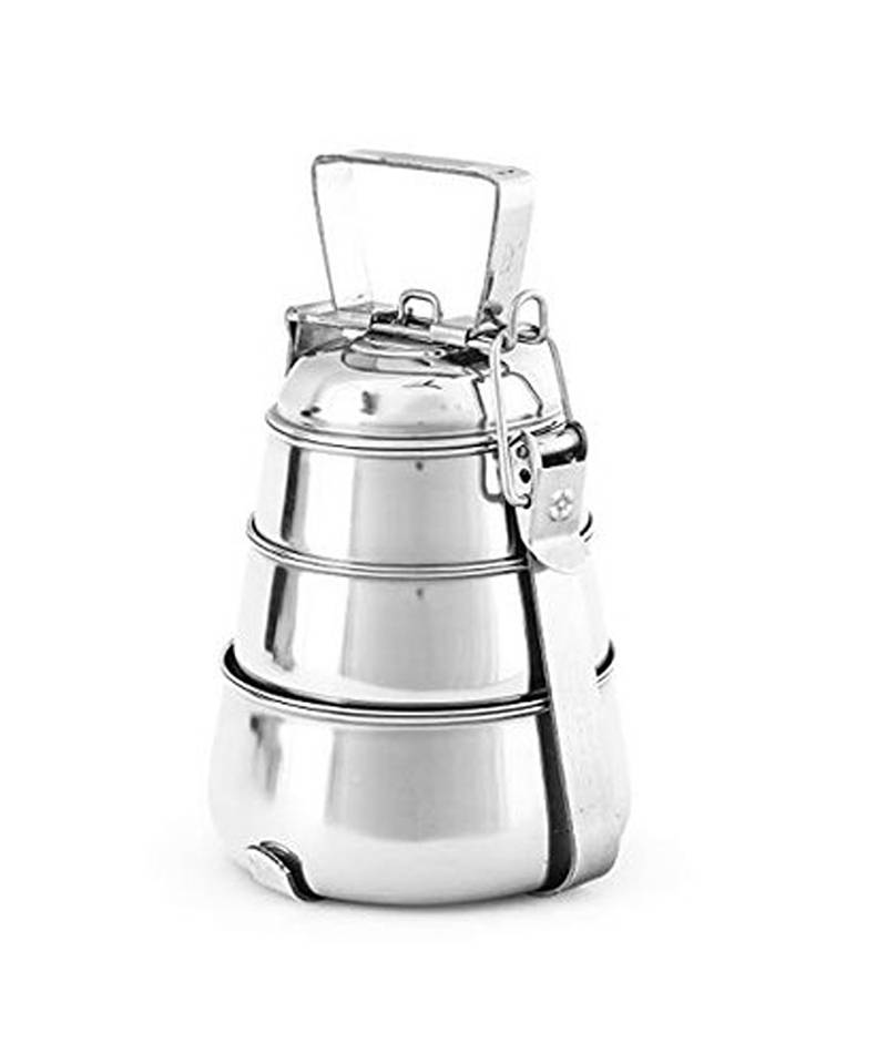 Coconut Stainless Steel Pyramid Tiffen Containers Lunch Box, Pack of 3