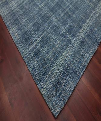 Turquoise Blue Natural  Wool Laurel 5X7.6 Feet  Hand-Tufted by Saraswati Global 2