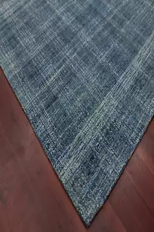 Turquoise Blue Natural  Wool Laurel 5X7.6 Feet  Hand-Tufted by Saraswati Global