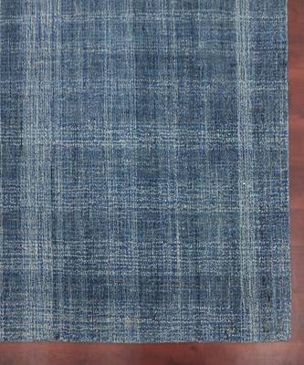 Turquoise Blue Natural  Wool Laurel 5X7.6 Feet  Hand-Tufted by Saraswati Global 3