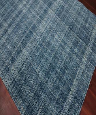 Turquoise Blue Natural  Wool Laurel 5X7.6 Feet  Hand-Tufted by Saraswati Global 5