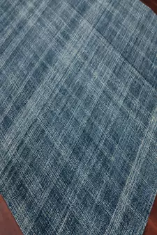 Turquoise Blue Natural  Wool Laurel 5X7.6 Feet  Hand-Tufted by Saraswati Global
