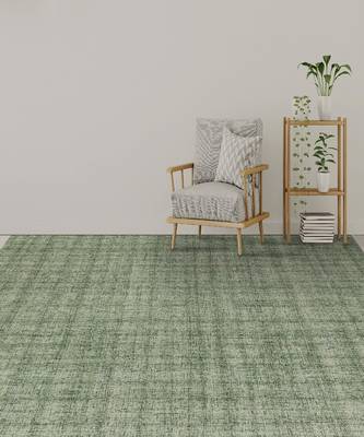 Apple Green Natural  Wool Laurel 7.6x9.6 Feet  Hand-Tufted by Saraswati Global 1