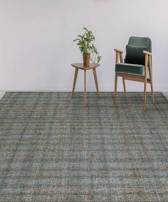 Blue Spruce Natural  Wool Laurel 7.6x9.6 Feet  Hand-Tufted by Saraswati Global 1