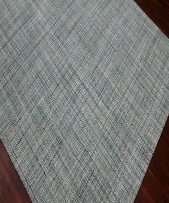 Sea Blue Natural  Wool Laurel 5X7.6 Feet  Hand-Tufted by Saraswati Global 5