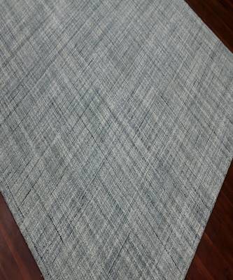 Sea Blue Natural  Wool Laurel 7.6x9.6 Feet  Hand-Tufted by Saraswati Global 5
