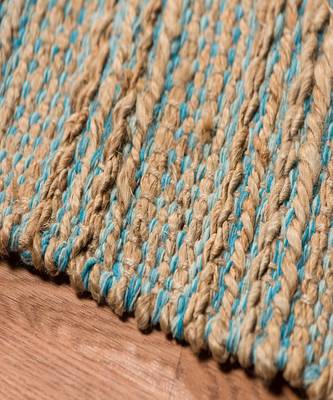 Blue Jutecotton Naturals 5x8 Feet  Hand-Woven by Saraswati Global 3