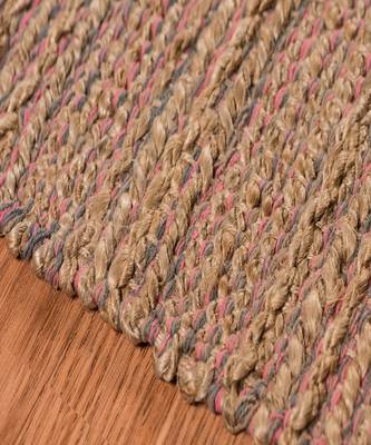 Pink Jutecotton Naturals 5x8 Feet  Hand-Woven by Saraswati Global 3