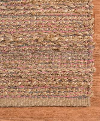 Pink Jutecotton Naturals 5x8 Feet  Hand-Woven by Saraswati Global 5
