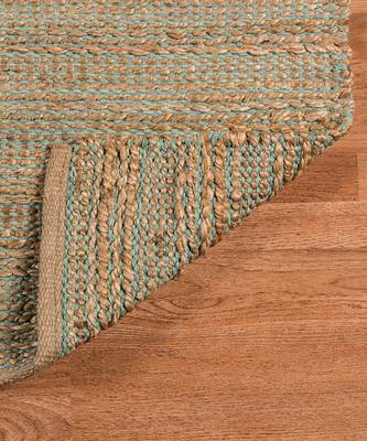 Aqua Jutecotton Naturals 5x8 Feet  Hand-Woven by Saraswati Global 2