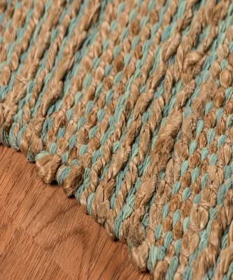 Aqua Jutecotton Naturals 5x8 Feet  Hand-Woven by Saraswati Global 3