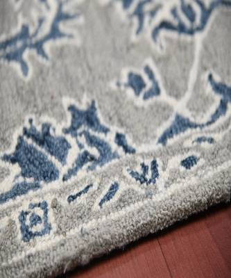 Gray Blue Wool Romania 4x6 Feet  Hand-Tufted by Saraswati Global 3
