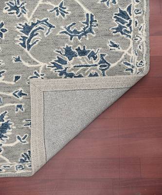 Gray Blue Wool Romania 4x6 Feet  Hand-Tufted by Saraswati Global 5