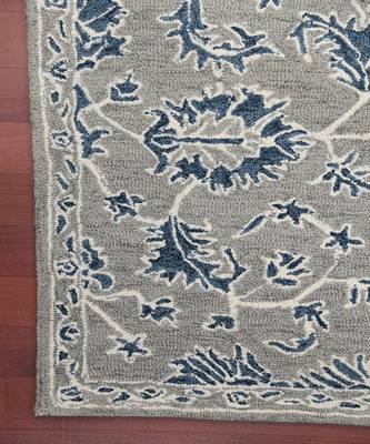 Gray Blue Wool Romania 4x6 Feet  Hand-Tufted by Saraswati Global 7