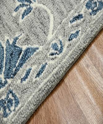Gray Wool Romania 8X10 Feet  Hand-Tufted by Saraswati Global 5