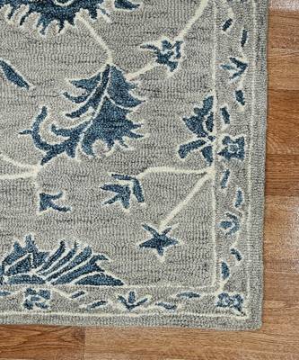 Gray Wool Romania 8X10 Feet  Hand-Tufted by Saraswati Global 6