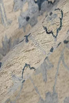 Light Blue Wool Romania 4x6 Feet  Hand-Tufted by Saraswati Global