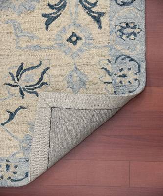Light Blue Wool Romania 4x6 Feet  Hand-Tufted by Saraswati Global 3