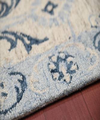 Light Blue Wool Romania 4x6 Feet  Hand-Tufted by Saraswati Global 4