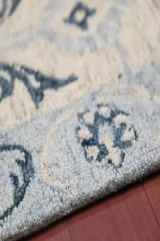 Light Blue Wool Romania 4x6 Feet  Hand-Tufted by Saraswati Global