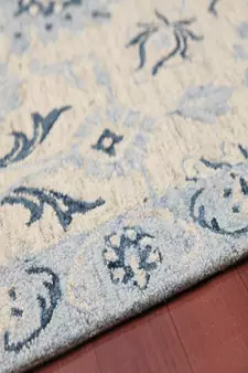 Light Blue Wool Romania 4x6 Feet  Hand-Tufted by Saraswati Global