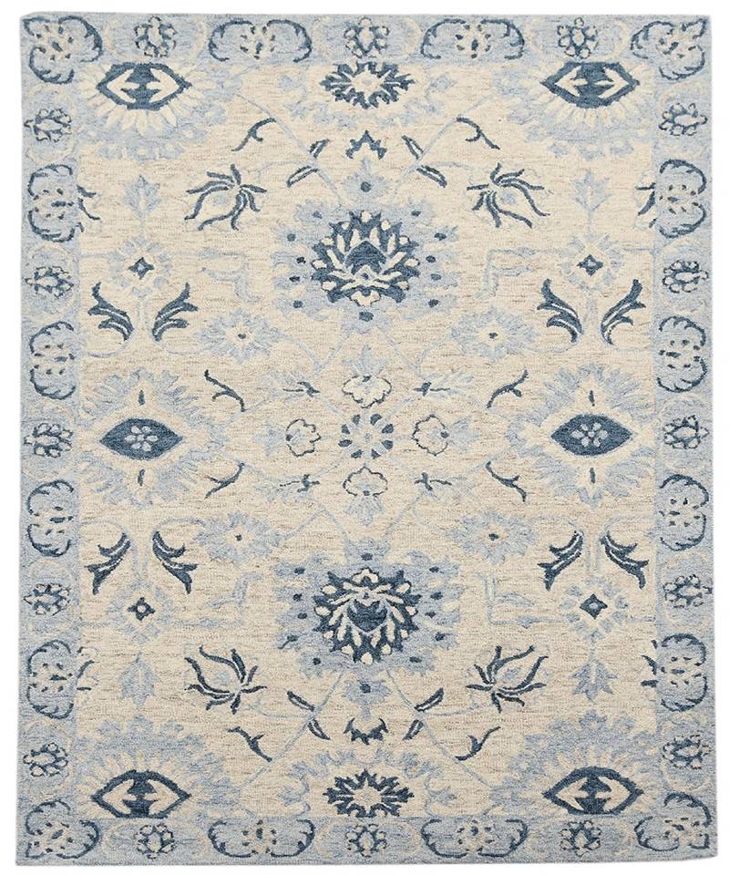 Light Blue Wool Romania 4x6 Feet  Hand-Tufted by Saraswati Global