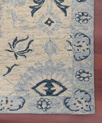 Light Blue Wool Romania 4x6 Feet  Hand-Tufted by Saraswati Global 7