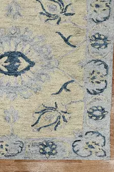 Light Blue Wool Romania 5x8 Feet  Hand-Tufted by Saraswati Global