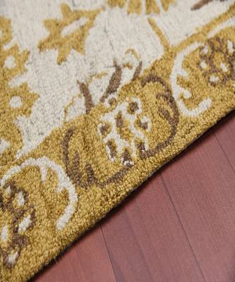 Gold Wool Romania 4x6 Feet  Hand-Tufted by Saraswati Global 3