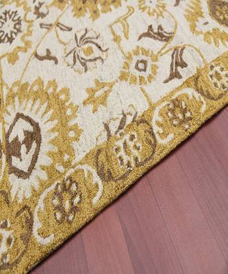 Gold Wool Romania 4x6 Feet  Hand-Tufted by Saraswati Global 4