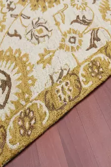 Gold Wool Romania 4x6 Feet  Hand-Tufted by Saraswati Global