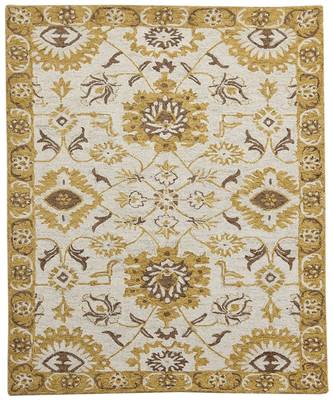 Gold Wool Romania 4x6 Feet  Hand-Tufted by Saraswati Global 6