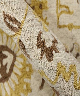 Gold Wool Romania 5x8 Feet  Hand-Tufted by Saraswati Global 3