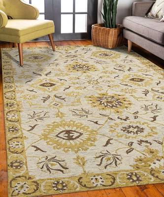 Gold Wool Romania 5x8 Feet  Hand-Tufted by Saraswati Global 1