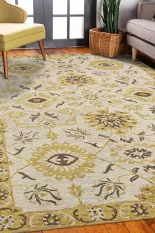 Gold Wool Romania 5x8 Feet  Hand-Tufted by Saraswati Global
