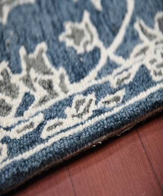 Navy Wool Romania 4x6 Feet  Hand-Tufted by Saraswati Global 4